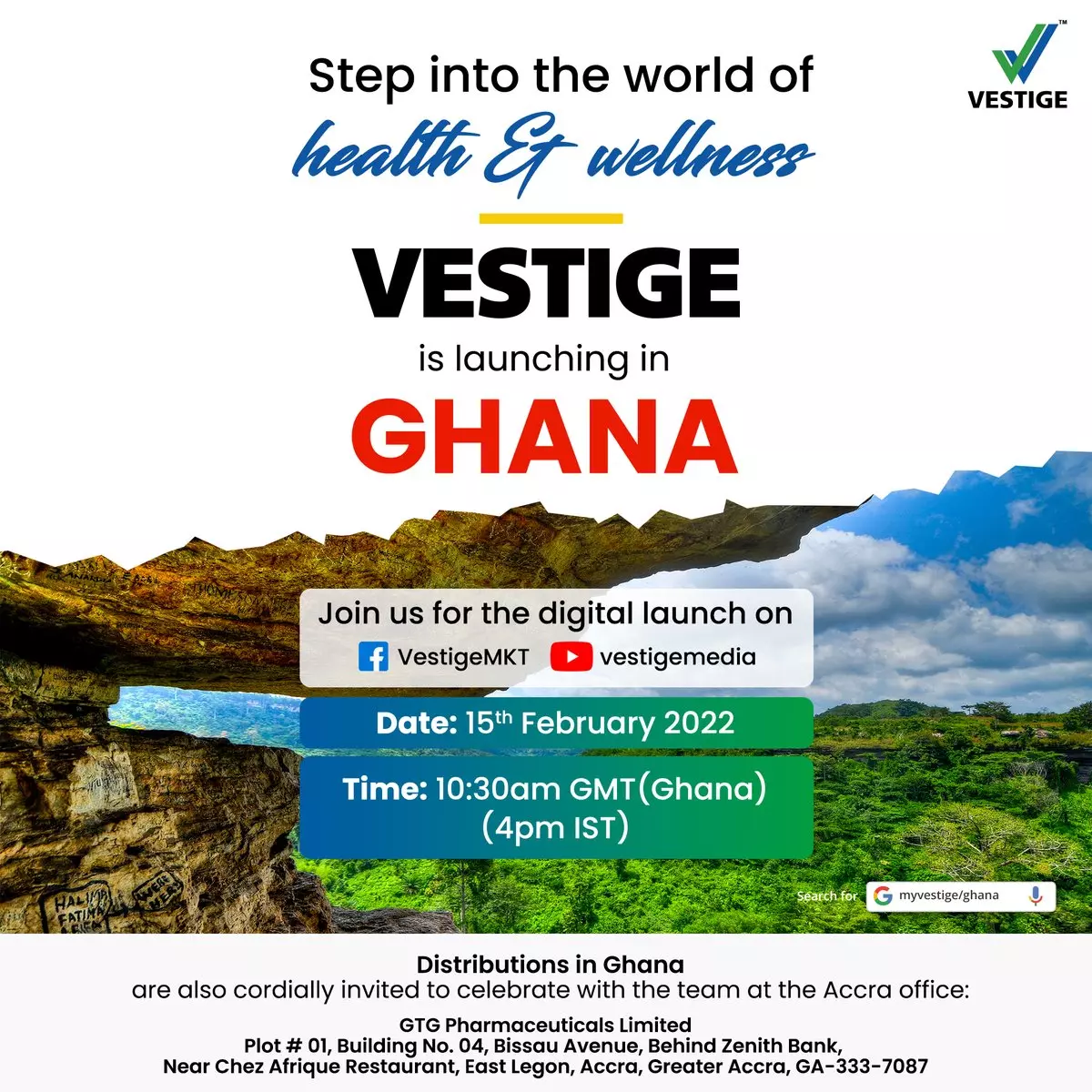 Vestige launch banner Vestige to launch Ghana