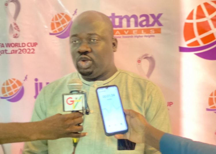 CEO of Justmax Travels Justice Maxwell Arthur speaking to the Western Region Media 