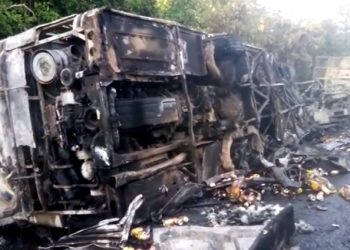 Five burnt to ashes in crash on Techiman-Kintampo Highway